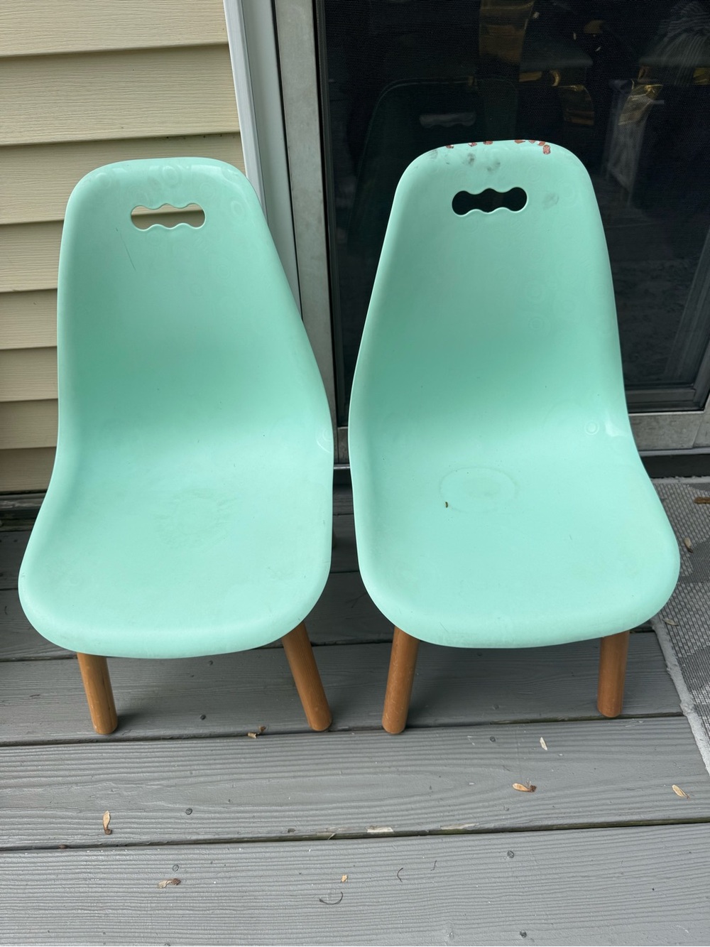 Kids Plastic Side Chair in Mint Green - Set of 2